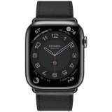 Смарт-годинник Apple Watch Hermès Series 7 GPS + Cellular 45mm Space Black Stainless Steel Case with Noir Black Single Tour (MKJN3)