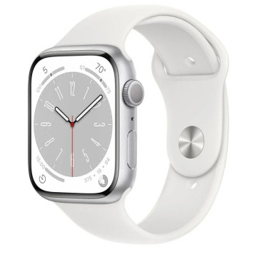 Смарт-годинник Apple Watch Series 8 GPS 45mm Silver Aluminum Case with White S. Band Size M/L (MP6N3, MP6Q3)