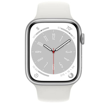 Смарт-годинник Apple Watch Series 8 GPS 45mm Silver Aluminum Case with White S. Band Size M/L (MP6N3, MP6Q3)