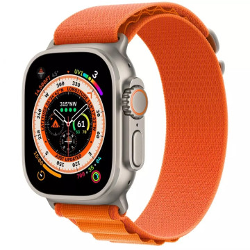 Смарт-годинник Apple Watch Ultra GPS + Cellular 49mm Titanium Case with Orange Alpine Loop - Small MNHH3