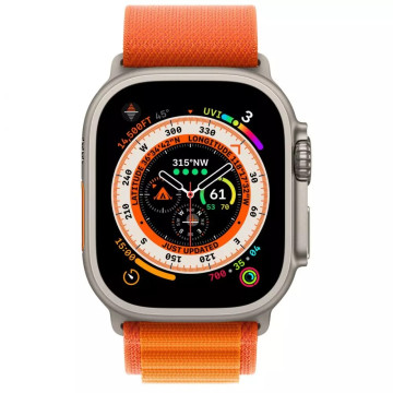 Смарт-годинник Apple Watch Ultra GPS + Cellular 49mm Titanium Case with Orange Alpine Loop - Medium MQEU3
