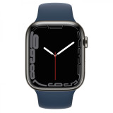 Смарт-годинник Apple Watch Series 7 GPS + Cellular 41mm Graphite Stainless Steel Case with Abyss Blue Sport Band (MKJ13)