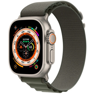 Смарт-годинник Apple Watch Ultra GPS + Cellular 49mm Titanium Case with Green Alpine Loop - Large MQEX3