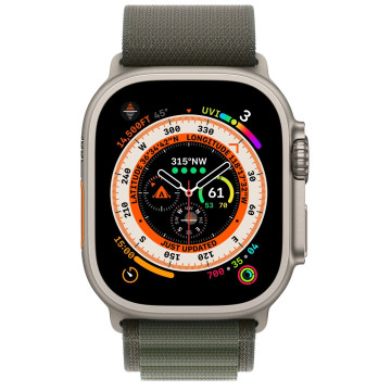 Смарт-годинник Apple Watch Ultra GPS + Cellular 49mm Titanium Case with Green Alpine Loop - Small MNHC3