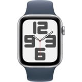 Смарт-годинник Apple Watch SE 2 GPS 44mm Silver Aluminum Case with Storm Blue Sport Band - S/M (MREC3)