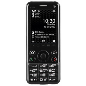 Кнопковий телефон 2E E240 Power Black (680576170088)