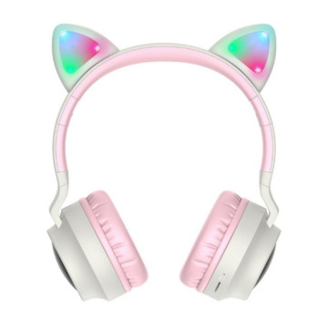 Бездротові навушники Hoco W27 Cat Ear Pink Grey