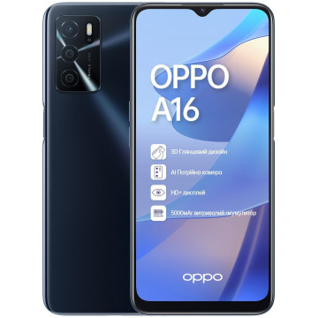 Смартфон OPPO A16 2022 3/32GB Black