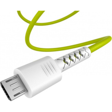 Дата кабель USB 2.0 AM to Micro 5P 1.0m Soft white/lime Pixus (4897058531176)