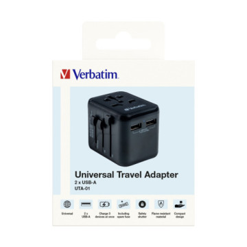 Зарядний пристрій Verbatim UTA-01 (2xUSB) (49543)