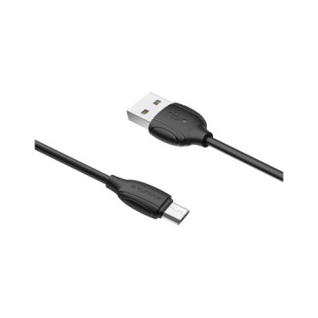 Дата кабель USB 2.0 AM to Micro 5P 1.0m BX19 Benefit 2.4A Black BOROFONE (BX19MB)