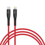 Дата кабель USB-C to Lightning 18W 1,2m CBRNYTL1 red Intaleo (1283126504129)