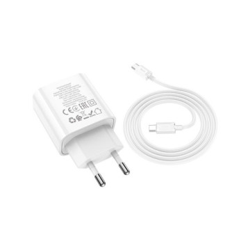 Зарядний пристрій HOCO C80A Plus Rapido PD20W+QC3.0 charger set(C to C) White (6931474779908)