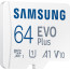Карта пам'яті Samsung Miсro-SDXC memory card 64GB C10 UHS-I R130MB/s Evo Plus + SD (MB-MC64KA/EU)