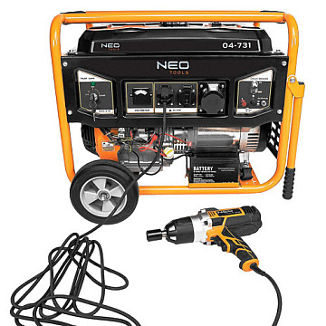 Генератор Neo Tools 230V, 1 фаза, 6/6.5kW, електростарт, AVR (04-731)
