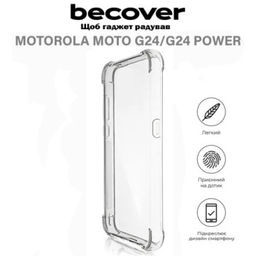 Чохол до мобільного телефона BeCover Anti-Shock Motorola Moto G24/G24 Power Clear (710720)