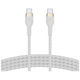 Дата кабель USB-C to USB-C 1.0m BRAIDED SILICONE white Belkin (CAB011BT1MWH)