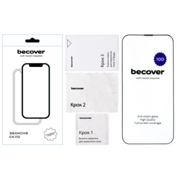 Скло захисне BeCover Apple iPhone 14 Plus 10D Black (711326)