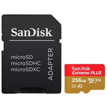 Карта пам'яті SanDisk 256GB microSD class 10 V30 Extreme PLUS (SDSQXBD-256G-GN6MA)