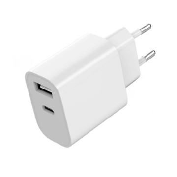 Зарядний пристрій Gembird 1xUSB-A+1xUSB-C 5V/2.4A (12W) white (TA-UC-2AC12-01)