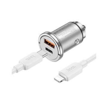 Зарядний пристрій HOCO NZ10 Handy USB-A/Type-C Silver (6942007601832)