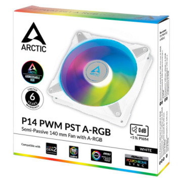 Кулер до корпусу Arctic P14 PWM PST/A-RGB WHITE (ACFAN00276A)