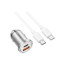Зарядний пристрій HOCO NZ10 Handy USB-A/Type-C Silver (6942007601849)