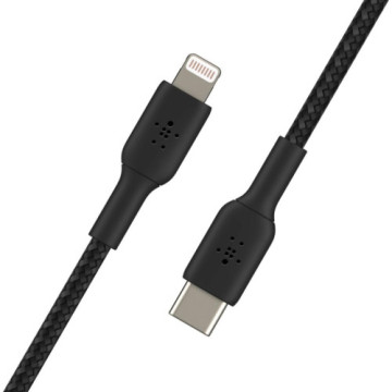 Дата кабель USB 2.0 AM to Lightning 1.0m BRAIDED black Belkin (CAA004BT1MBK)