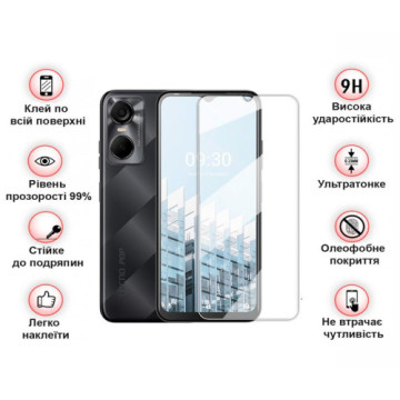 Скло захисне BeCover Tecno Pop 6 Pro (BE8) 3D Crystal Clear Glass (708555)