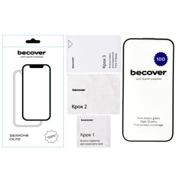 Скло захисне BeCover Apple iPhone 15 Pro 10D Black (711331)